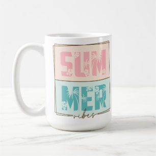 PASTEL PINK & GREEN SUMMER VIBES SPRICHWORT KAFFEETASSE