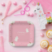 Pastel Pink Halloween Babydusche Papierplatte Pappteller (Party)