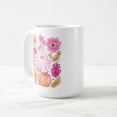 Pastel Pink Halloween Ghost Kaffeetasse (Vorderseite Links)