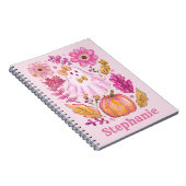 Pastel Pink Halloween Ghost with Custom Name Notizblock (Rechte Seite)