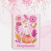 Pastel Pink Halloween Ghost with Custom Name Planer
