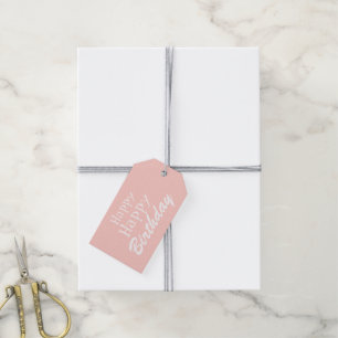 Pastel Pink Happy Birthday Gift Tag Geschenkanhänger