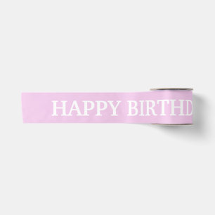 Pastel Pink Happy Birthday Girl 1. Geburtstag Satinband