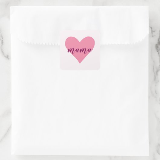 Pastel Pink Heart Mama Sticker (Tasche)