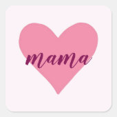 Pastel Pink Heart Mama Sticker (Vorderseite)