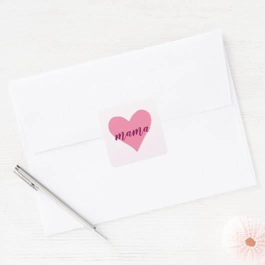 Pastel Pink Heart Mama Sticker (Umschlag)