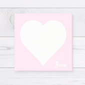 Pastel Pink Heart Post-it-Notizen mit Namen Post-it Klebezettel