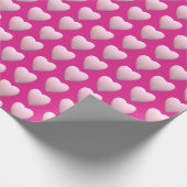 Pastel Pink Hearts Liebe Geschenkpapier (Ecke)