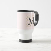Pastel Pink Hexagon Monogramm Reisebecher (VorderseiteRechts)
