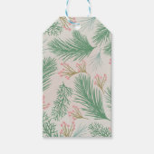 Pastel Pink Holly Christmas Geschenkanhänger (Vorderseite)