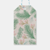 Pastel Pink Holly Christmas Geschenkanhänger (Rückseite)