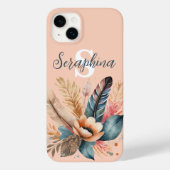 Pastel Pink Hübsch floral Elegante Mit Monogramm Case-Mate iPhone Hülle (Rückseite)