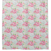 Pastel Pink Hydrangea Botanical Duschvorhang (Vorderseite)