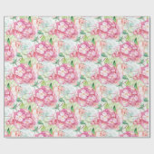 Pastel Pink Hydrangea Botanische Decoupage Craft o Geschenkpapier (Flach)