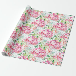 Pastel Pink Hydrangea Botanische Decoupage Craft o Geschenkpapier