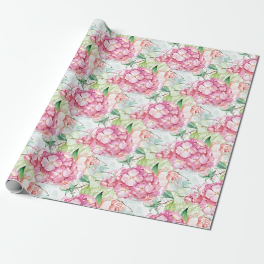 Pastel Pink Hydrangea Botanische Decoupage Craft o Geschenkpapier (Ungerollt)