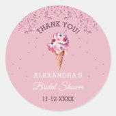 Pastel Pink Ice Creme Brautparty Vielen Dank Runder Aufkleber (Vorderseite)