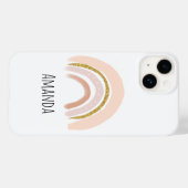 Pastel Pink & Imitate Glitzer Rainbow Boho Case-Mate iPhone Hülle (Rückseite (Horizontal))