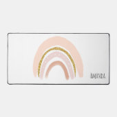 Pastel Pink & Imitate Glitzer Rainbow Boho Schreibtischunterlage (Vorderseite)