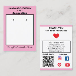 Pastel Pink Jewelry Earrings Social QR Code Visitenkarte