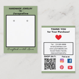 Pastel Pink Jewelry Earrings Social QR Codes Visitenkarte