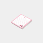 Pastel Pink Kawaii Chibi Frog Holding Hearts Post-it Klebezettel (angewinkelt)