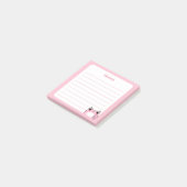 Pastel Pink Kawaii Shy Blushing Chibi Frog Waving Post-it Klebezettel (angewinkelt)