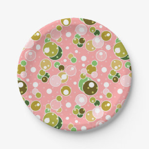 Pastel pink Kinder Spaß Blasen Kreis Geburtstag ni Pappteller