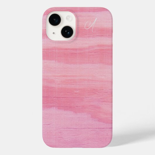Pastel Pink Korallenwaldeffekt Mit Monogramm Case-Mate iPhone Hülle (Rückseite)