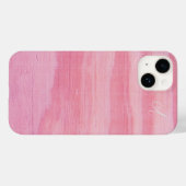 Pastel Pink Korallenwaldeffekt Mit Monogramm Case-Mate iPhone Hülle (Rückseite (Horizontal))