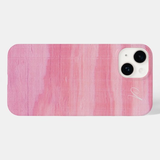 Pastel Pink Korallenwaldeffekt Mit Monogramm Case-Mate iPhone Hülle (Rückseite (Horizontal))