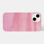 Pastel Pink Korallenwaldeffekt Mit Monogramm iPhone Hülle (Rückseite (Horizontal))