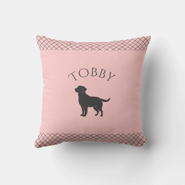 Pastel Pink Labrador Retriever Custom Matching Kissen (Rückseite)