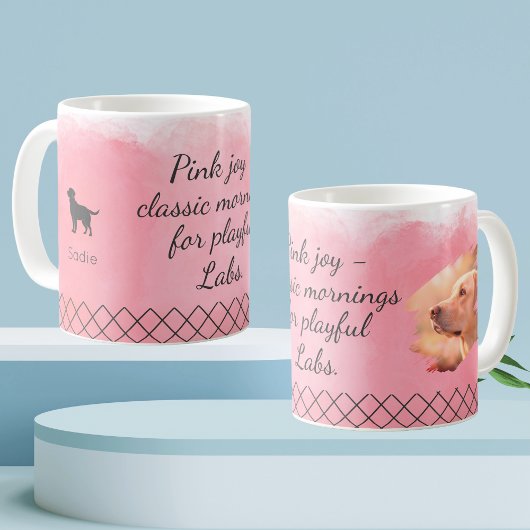 Pastel Pink Labrador Retriever Custom Photo & Name Kaffeetasse