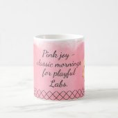 Pastel Pink Labrador Retriever Custom Photo & Name Kaffeetasse (Mittel)