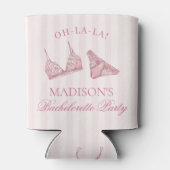 Pastel Pink Lace Lingerie Bachelorette Party Favor Dosenkühler (Rückseite)