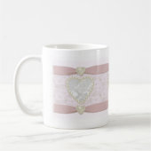 Pastel Pink Lace Pearl Baby Foto Tasse (Links)