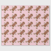 Pastel Pink Lebkuchen Kekse Packpapier (Flach)