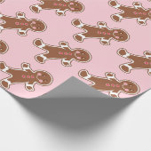 Pastel Pink Lebkuchen Kekse Packpapier (Ecke)