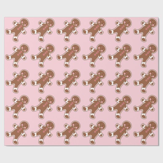 Pastel Pink Lebkuchen Kekse Packpapier (Flach)