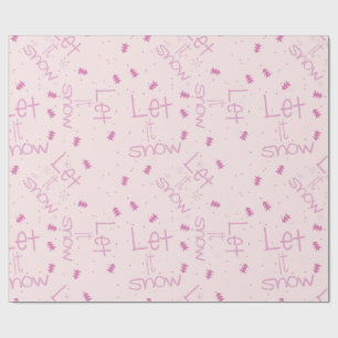 Pastel Pink "Let It Snow" Weihnachten Geschenkpapier