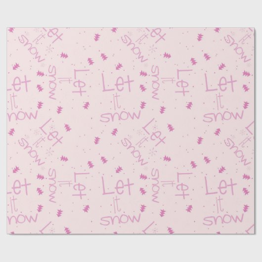 Pastel Pink "Let It Snow" Weihnachten Geschenkpapier (Flach)