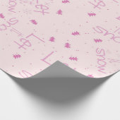 Pastel Pink "Let It Snow" Weihnachten Geschenkpapier (Ecke)