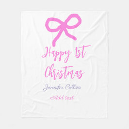 Pastel pink lila glücklich 1. Weihnachtsbogenname  Fleecedecke
