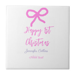 Pastel pink lila glücklich 1. Weihnachtsbogenname  Fliese