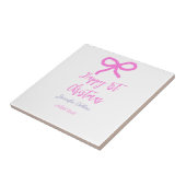 Pastel pink lila glücklich 1. Weihnachtsbogenname  Fliese (Seite)