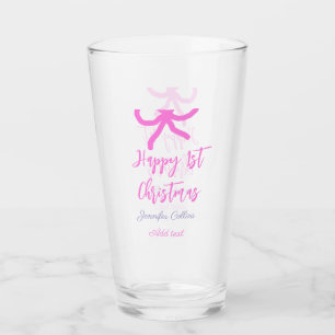 Pastel pink lila glücklich 1. Weihnachtsbogenname Glas