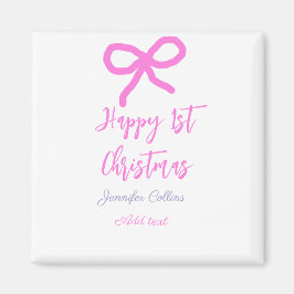 Pastel pink lila glücklich 1. Weihnachtsbogenname  Magnet
