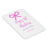Pastel pink lila glücklich 1. Weihnachtsbogenname  Magnet (Rechte Seite)