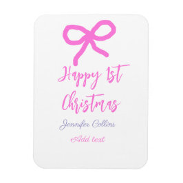 Pastel pink lila glücklich 1. Weihnachtsbogenname  Magnet